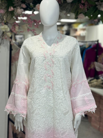 Morning Mist Chikankari (Shirt only)